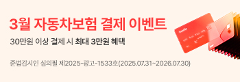 3월 자동차보험 결제 이벤트. 30만원 이상 결제 시 최대 3만원 혜택